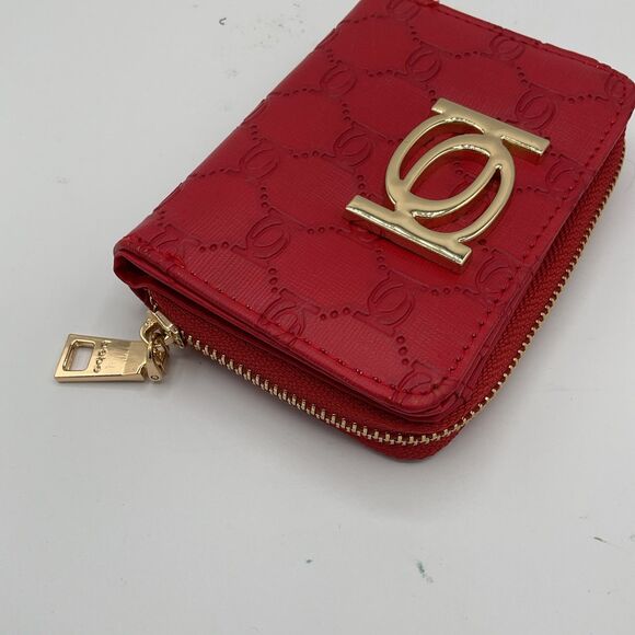 BEBE Nina Red Compact Zip-Around Wallet NWT MSRP $49.00 - Picture 3 of 7